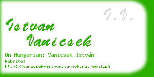 istvan vanicsek business card